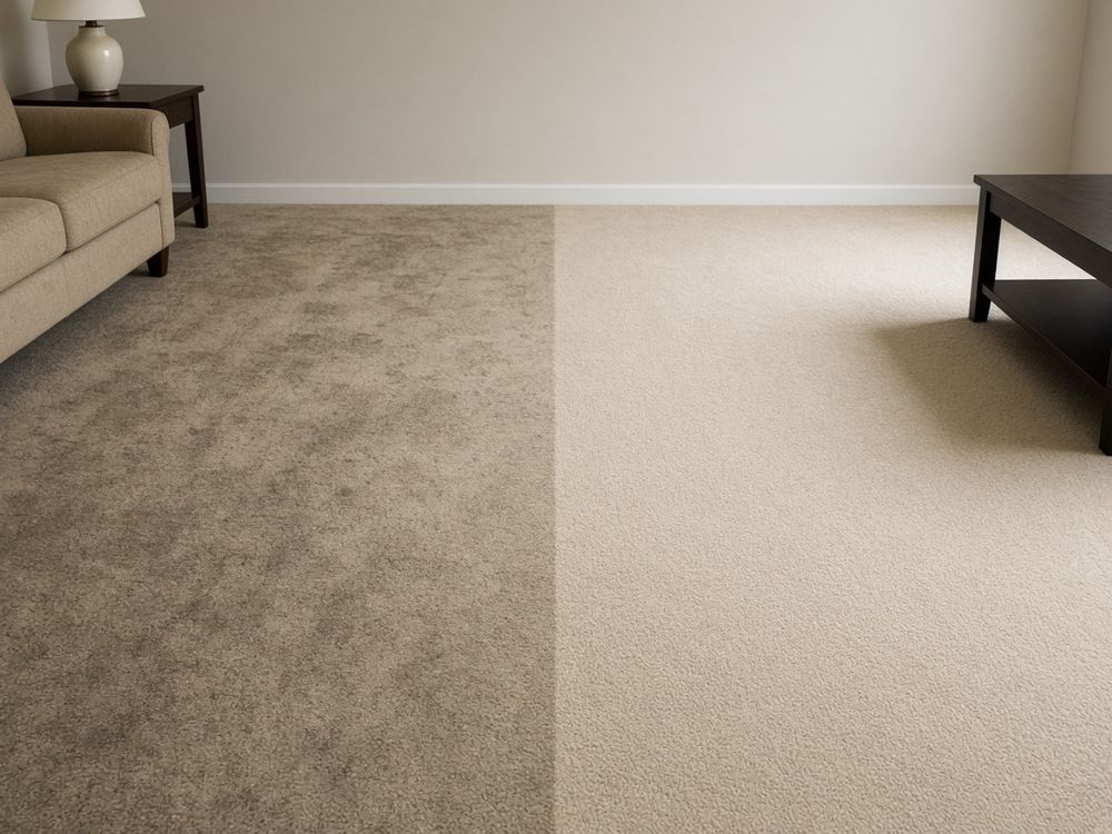 Carpet before and after cleaning