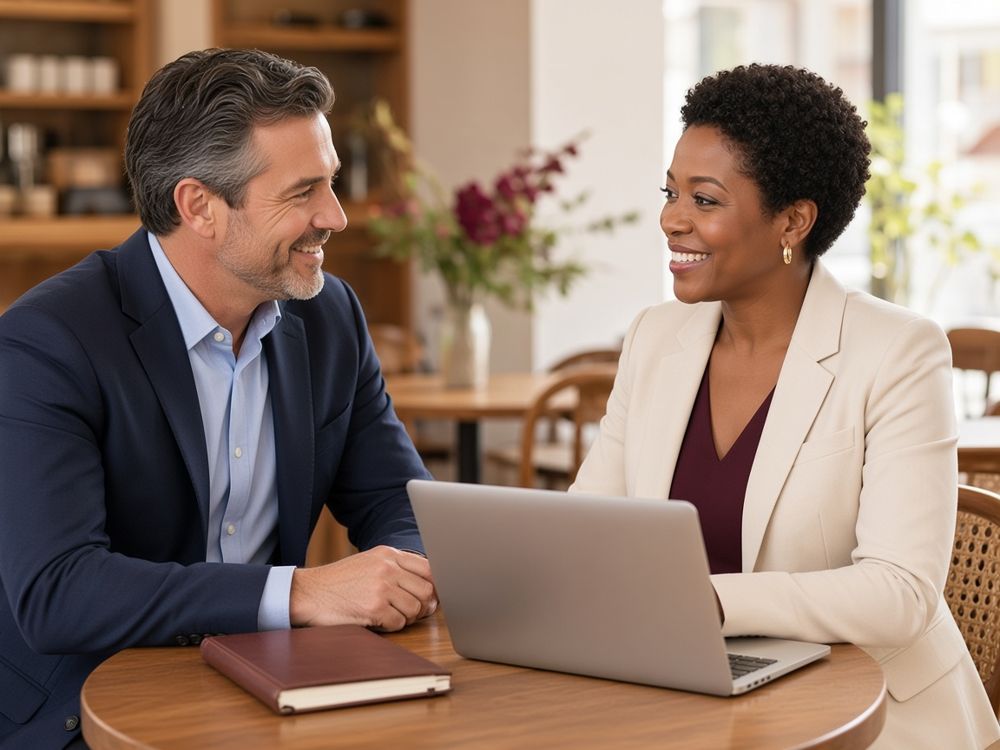 Imani in a one-to-one advisory session with a client